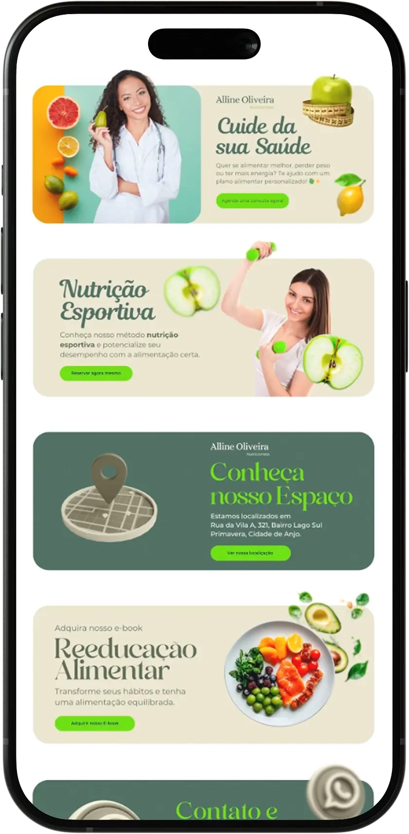 Modelo premium LinkZilla de página de links nutricionista