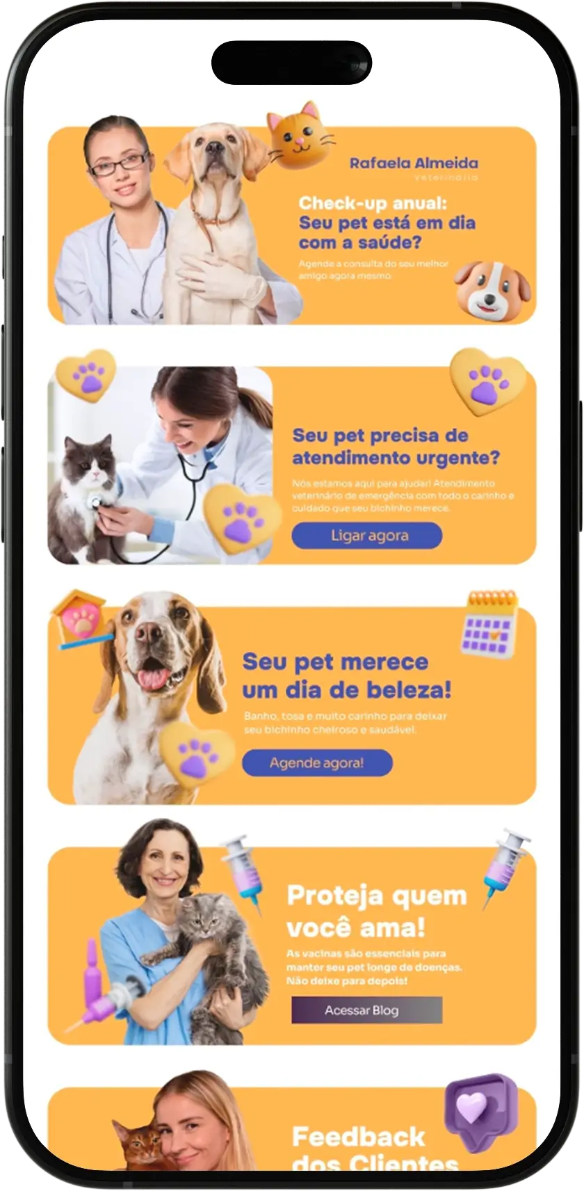 Modelo premium LinkZilla de página de links petshop