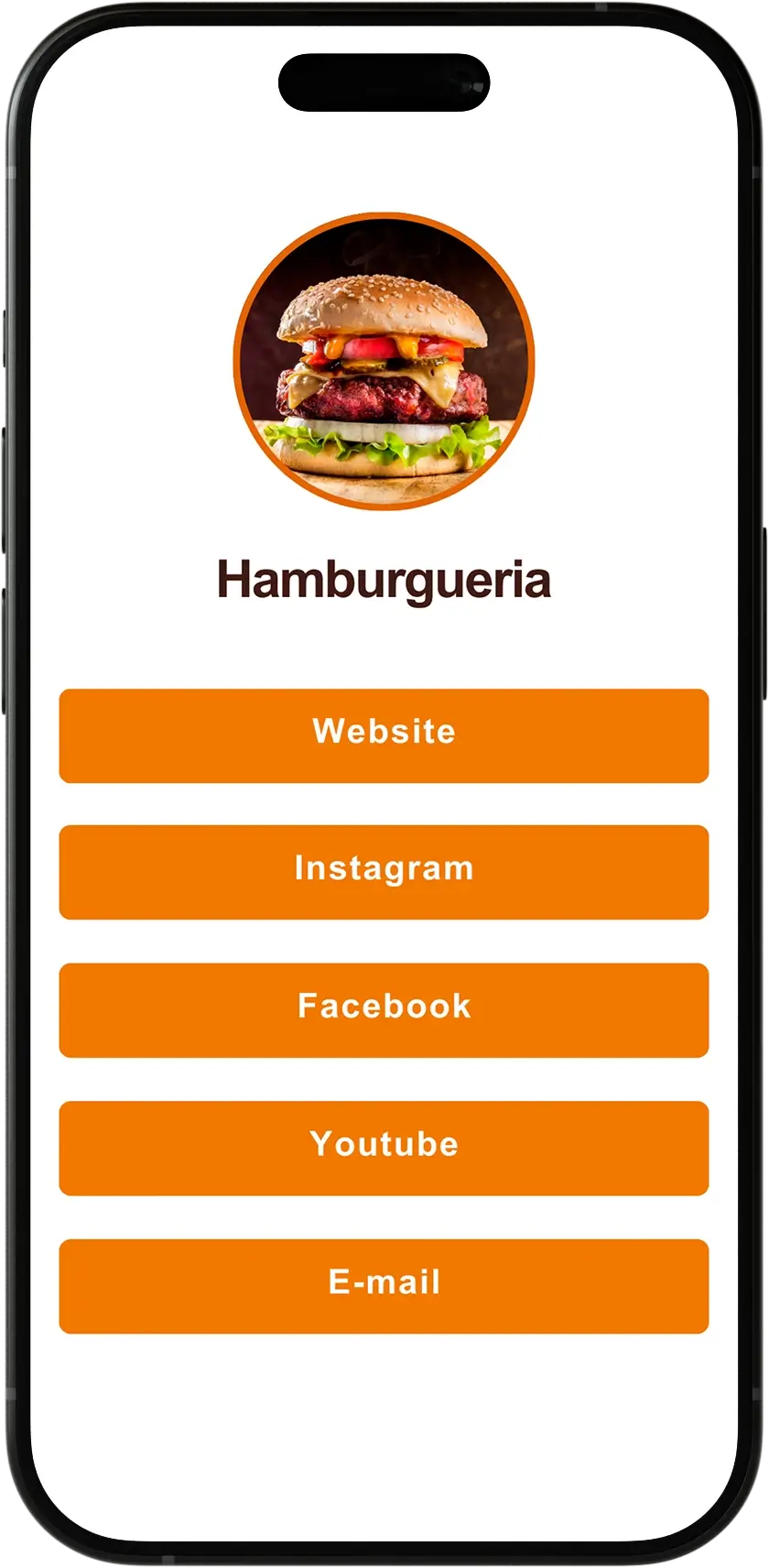 Modelo de página de links antigo hamburgueria