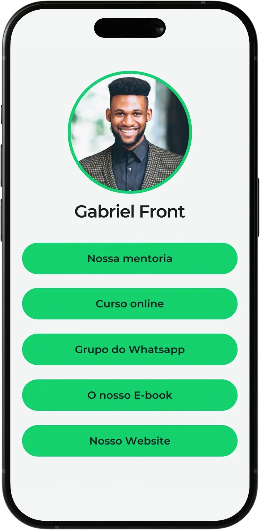 Modelo antigo de página de links infoprodutor